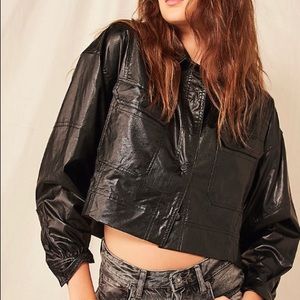 Free people vegan leather blouse